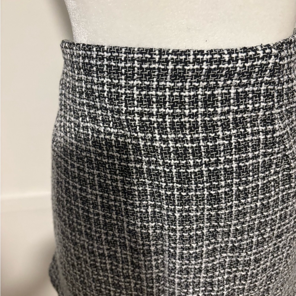 Classic Black and White Tweed Skirt